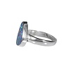 Zilveren ring opaal (Australië) doublet maat 18 (verstelbaar) | driehoek 1,4 x 0,9 cm Zilveren ring opaal (Australië) doublet maat 18 (verstelbaar) | driehoek 1,4 x 0,9 cm