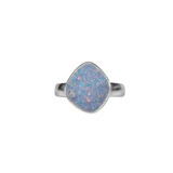 Zilveren ring opaal (Australië) doublet maat 19 1/2 (verstelbaar) | ruit 1,4 x 1,3 cm Zilveren ring opaal (Australië) doublet maat 19 1/2 (verstelbaar) | ruit 1,4 x 1,3 cm
