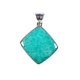 Zilveren hanger amazoniet | ruit 2,6 x 2,6 cm Zilveren hanger amazoniet | ruit 2,6 x 2,6 cm