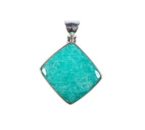 Zilveren hanger amazoniet | ruit 2,6 x 2,6 cm Zilveren hanger amazoniet | ruit 2,6 x 2,6 cm