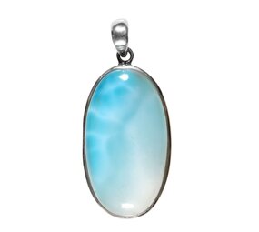 Zilveren hanger larimar | ovaal 3,9 x 2,2 cm Zilveren hanger larimar | ovaal 3,9 x 2,2 cm