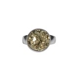 Zilveren ring pyriet maat 17 1/2 | ruw rond 1,2 cm Zilveren ring pyriet maat 17 1/2 | ruw rond 1,2 cm