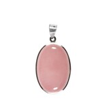 Zilveren hanger rozenkwarts | ovaal 3,2 x 2,1 cm Zilveren hanger rozenkwarts | ovaal 3,2 x 2,1 cm
