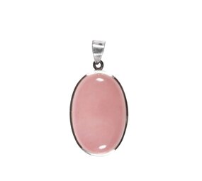 Zilveren hanger rozenkwarts | ovaal 3,2 x 2,1 cm Zilveren hanger rozenkwarts | ovaal 3,2 x 2,1 cm