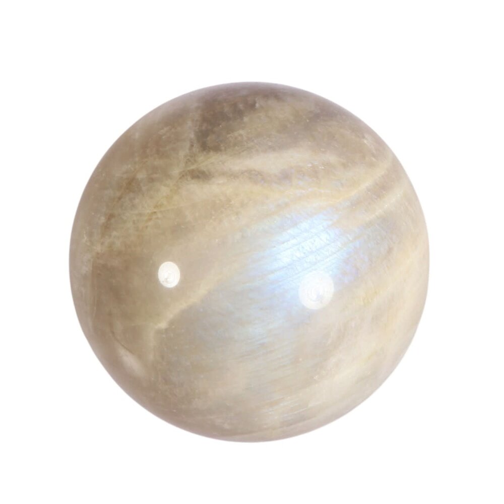 Maansteen (blauw) bol 65 mm | 380 gram