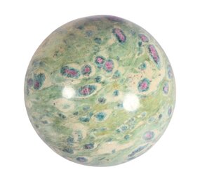 Robijn in fuchsiet bol 79 mm | 801 gram Robijn in fuchsiet bol 79 mm | 801 gram