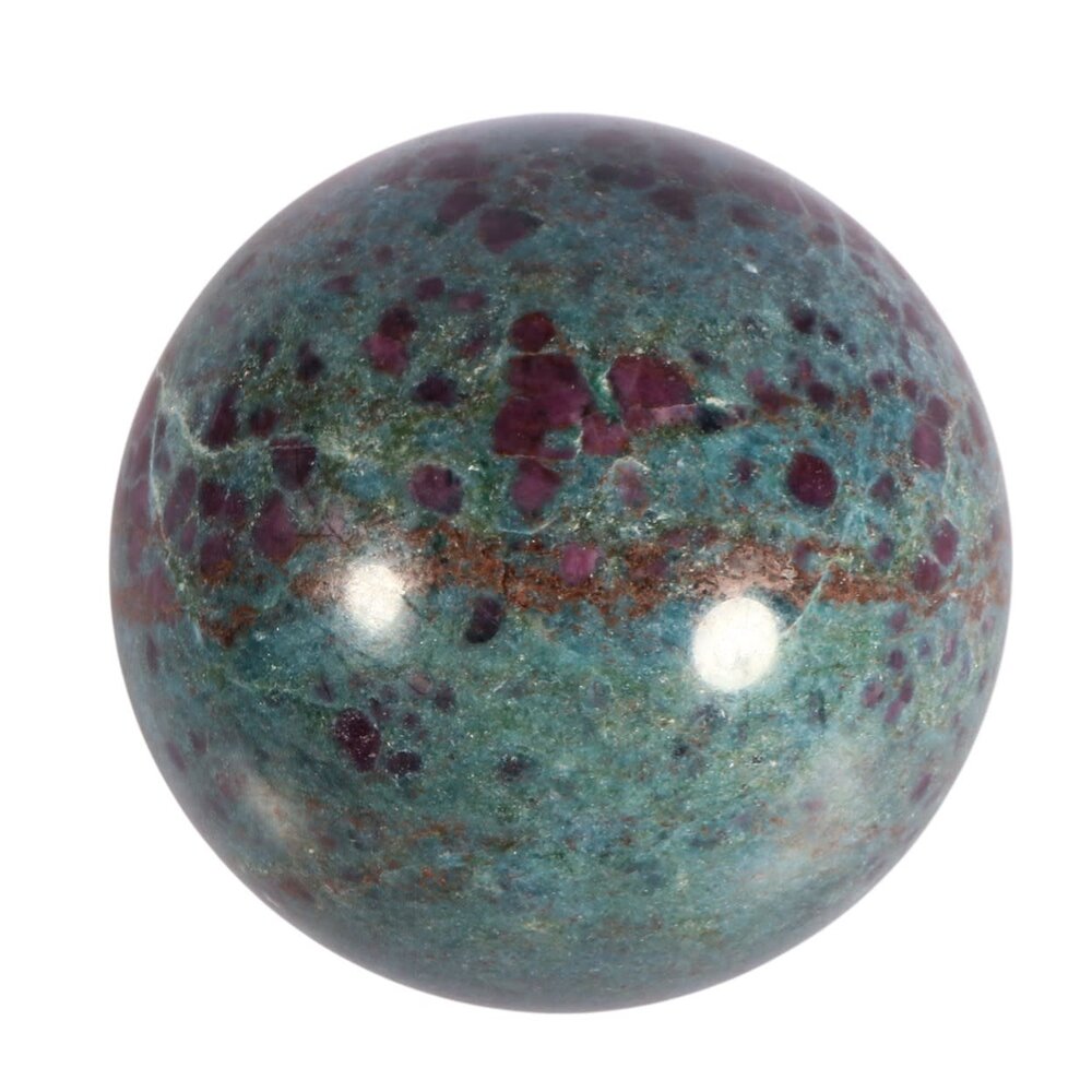 Robijn in kyaniet bol 65 mm | 511 gram