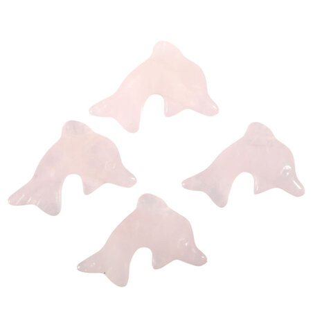 Rozenkwarts hanger dolfijn doorboord Rozenkwarts hanger dolfijn doorboord