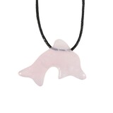 Rozenkwarts hanger dolfijn doorboord Rozenkwarts hanger dolfijn doorboord
