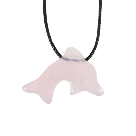 Rozenkwarts hanger dolfijn doorboord Rozenkwarts hanger dolfijn doorboord