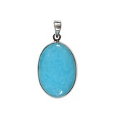 Zilveren hanger smithsoniet (blauw) | ovaal 2,9 x 2 cm Zilveren hanger smithsoniet (blauw) | ovaal 2,9 x 2 cm