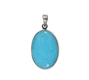 Zilveren hanger smithsoniet (blauw) | ovaal 2,9 x 2 cm Zilveren hanger smithsoniet (blauw) | ovaal 2,9 x 2 cm