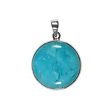 Zilveren hanger smithsoniet (blauw) | rond 2,4 cm Zilveren hanger smithsoniet (blauw) | rond 2,4 cm