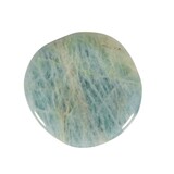 Aquamarijn (blauw) steen plat gepolijst groot Aquamarijn (blauw) steen plat gepolijst groot