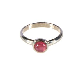 Zilveren ring toermalijn (roze) maat 18 | rond 5 mm