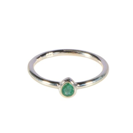 Zilveren ring smaragd maat 18 | druppel facet 0,4 x 0,3 cm Zilveren ring smaragd maat 18 | druppel facet 0,4 x 0,3 cm