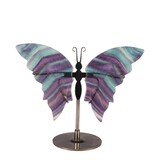 Fluoriet (multi) vlinder op standaard  9 x 12 cm