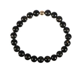 Nuummiet armband met 14k gouden kraal | 8 mm Nuummiet armband met 14k gouden kraal | 8 mm