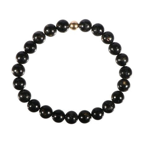 Nuummiet armband met 14k gouden kraal | 8 mm