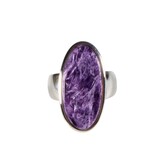 Zilveren ring charoiet maat 18 1/2 | ovaal 2,6 x 1,2 cm Zilveren ring charoiet maat 18 1/2 | ovaal 2,6 x 1,2 cm