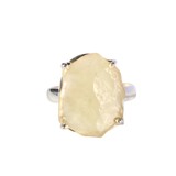 Zilveren ring Libisch woestijnglas maat 18 1/2 | gezet 2 x 1,6 cm Zilveren ring Libisch woestijnglas maat 18 1/2 | gezet 2 x 1,6 cm