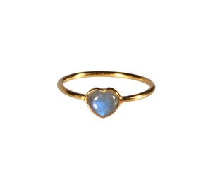 Gold filled ring labradoriet maat 18 | hartje 6 x 5 mm Gold filled ring labradoriet maat 18 | hartje 6 x 5 mm