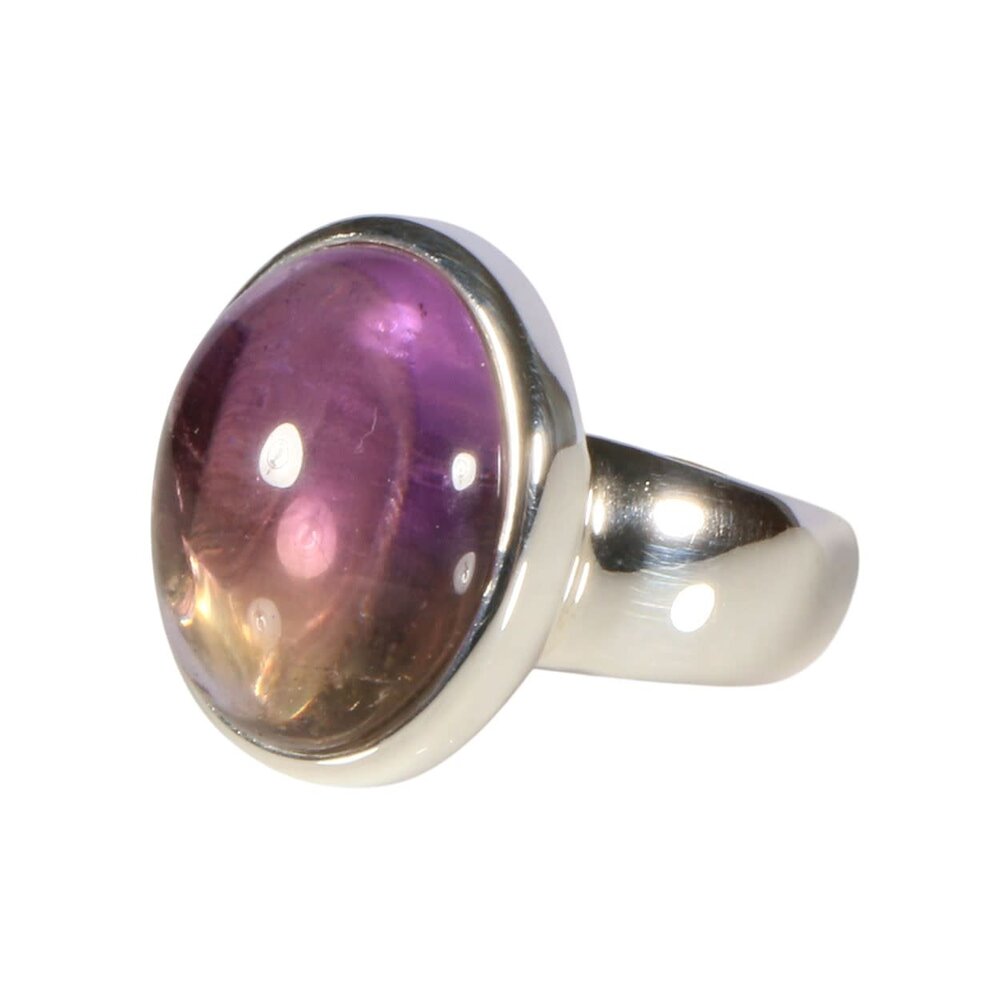 Zilveren ring ametrien maat 17 | ovaal  1,7 x  1,3 cm (2) Zilveren ring ametrien maat 17 | ovaal  1,7 x  1,3 cm (2)