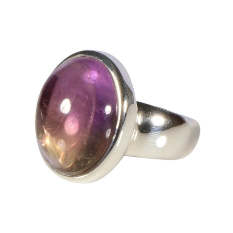 Zilveren ring ametrien maat 17 | ovaal  1,7 x  1,3 cm (2) Zilveren ring ametrien maat 17 | ovaal  1,7 x  1,3 cm (2)