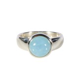 Zilveren ring aquamarijn maat 19 | rond 0,9 cm Zilveren ring aquamarijn maat 19 | rond 0,9 cm