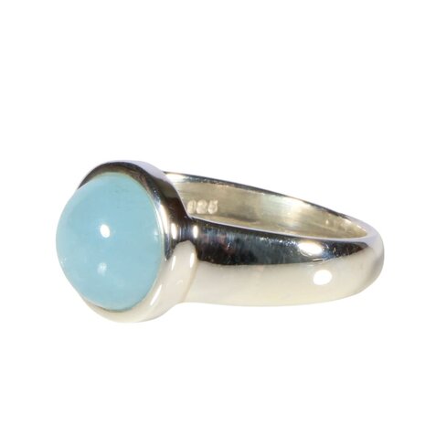 Zilveren ring aquamarijn maat 19 | rond 0,9 cm Zilveren ring aquamarijn maat 19 | rond 0,9 cm