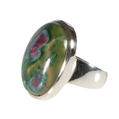 Zilveren ring robijn in fuchsiet maat 19 3/4 | ovaal 2,5 x 1,7 cm Zilveren ring robijn in fuchsiet maat 19 3/4 | ovaal 2,5 x 1,7 cm