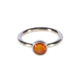 Zilveren ring barnsteen maat 19 1/2 | rond 6 mm Zilveren ring barnsteen maat 19 1/2 | rond 6 mm