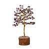 Amethist edelsteen boompje (goudkleurig) 18 cm