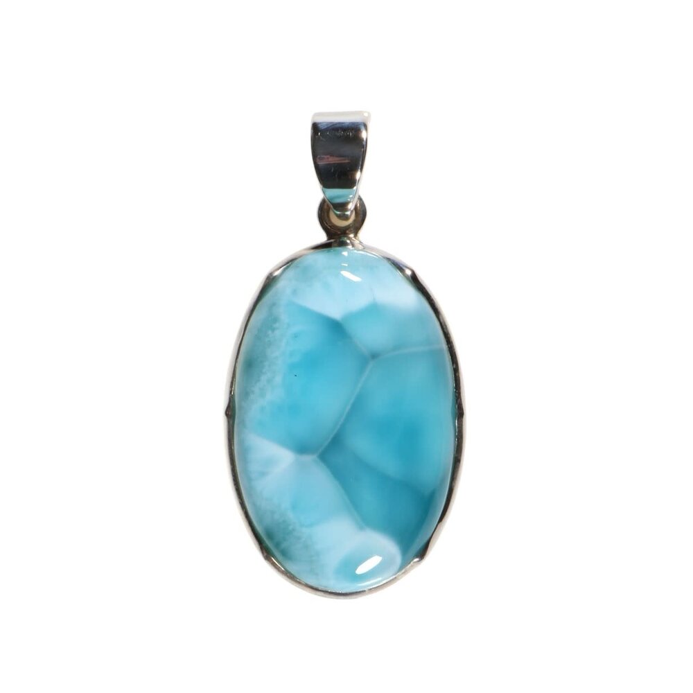 Zilveren hanger larimar | ovaal 3,1 x 2 cm Zilveren hanger larimar | ovaal 3,1 x 2 cm