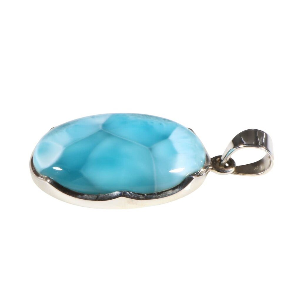 Zilveren hanger larimar | ovaal 3,1 x 2 cm Zilveren hanger larimar | ovaal 3,1 x 2 cm