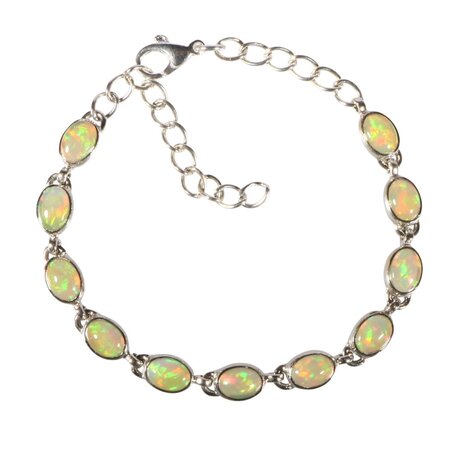 Zilveren armband opaal (edel) | ovaal 8 x 6 mm (2)