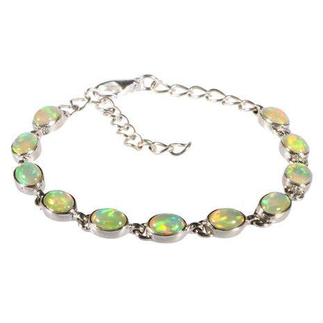 Zilveren armband opaal (edel) | ovaal 8 x 6 mm (2)