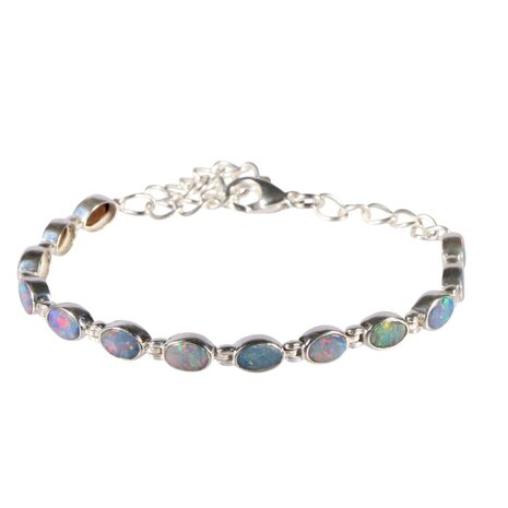 Zilveren armband opaal (Australië) | ovaal 6,7 x 4,7 mm Zilveren armband opaal (Australië) | ovaal 6,7 x 4,7 mm