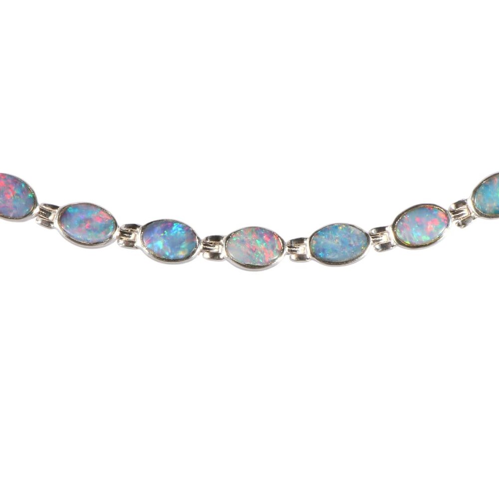 Zilveren armband opaal (Australië) | ovaal 6,7 x 4,7 mm Zilveren armband opaal (Australië) | ovaal 6,7 x 4,7 mm