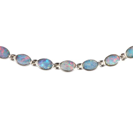 Zilveren armband opaal (Australië) | ovaal 6,7 x 4,7 mm Zilveren armband opaal (Australië) | ovaal 6,7 x 4,7 mm
