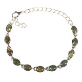 Zilveren armband opaal (zwart) | ovaal 8 x 6 mm