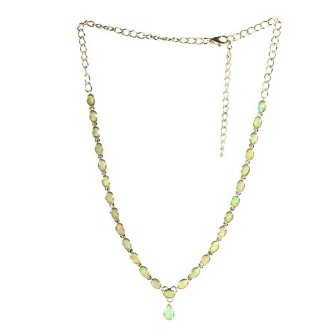 Zilveren ketting opaal (edel) ovaal facet 7 x 4,7 mm Zilveren ketting opaal (edel) ovaal facet 7 x 4,7 mm