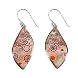 Zilveren oorbellen agaat (kant) | wave 2,7 x 1,4 cm