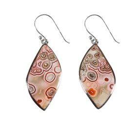 Zilveren oorbellen agaat (kant) | wave 2,7 x 1,4 cm Zilveren oorbellen agaat (kant) | wave 2,7 x 1,4 cm