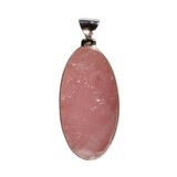 Zilveren hanger rozenkwarts | ovaal ruw 3,9 x 2 cm Zilveren hanger rozenkwarts | ovaal ruw 3,9 x 2 cm