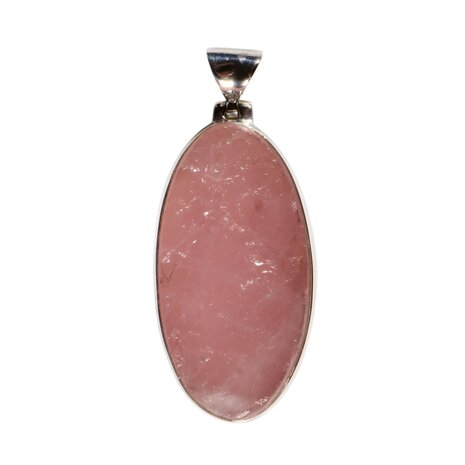 Zilveren hanger rozenkwarts | ovaal ruw 3,9 x 2 cm Zilveren hanger rozenkwarts | ovaal ruw 3,9 x 2 cm