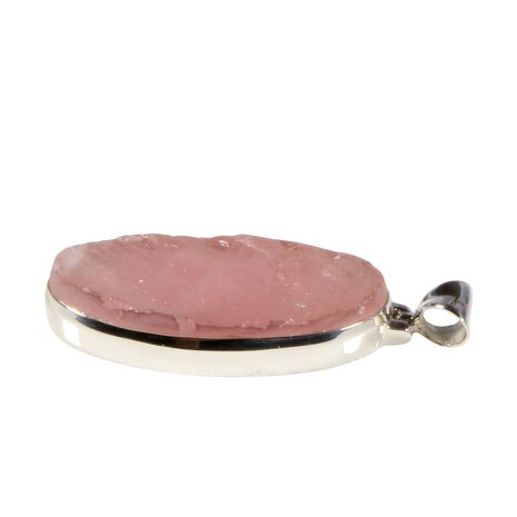 Zilveren hanger rozenkwarts | ovaal ruw 3,9 x 2 cm Zilveren hanger rozenkwarts | ovaal ruw 3,9 x 2 cm