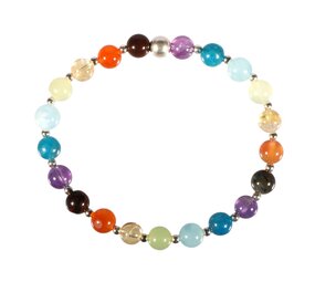 Zilveren armband chakra 6 mm kralen Zilveren armband chakra 6 mm kralen