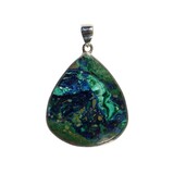 Zilveren hanger azuriet-malachiet | druppel 3,4 x 2,9 cm Zilveren hanger azuriet-malachiet | druppel 3,4 x 2,9 cm