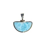 Zilveren hanger larimar | halve cirkel 1,3 x 2,4 cm Zilveren hanger larimar | halve cirkel 1,3 x 2,4 cm